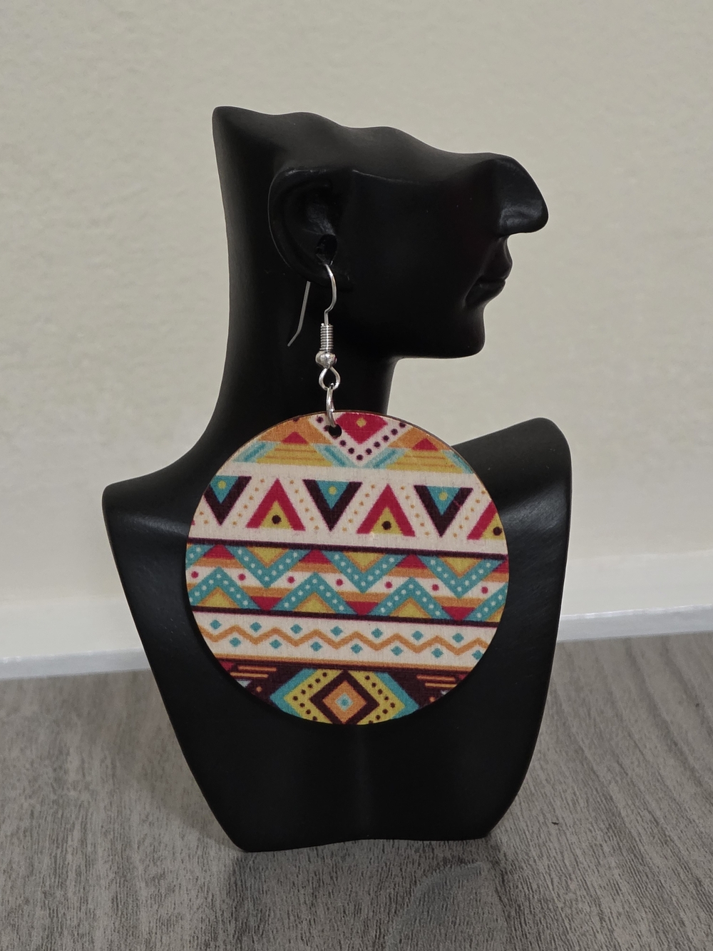 Boho Multicolor Geometric Round Drop Earrings - Unbranded